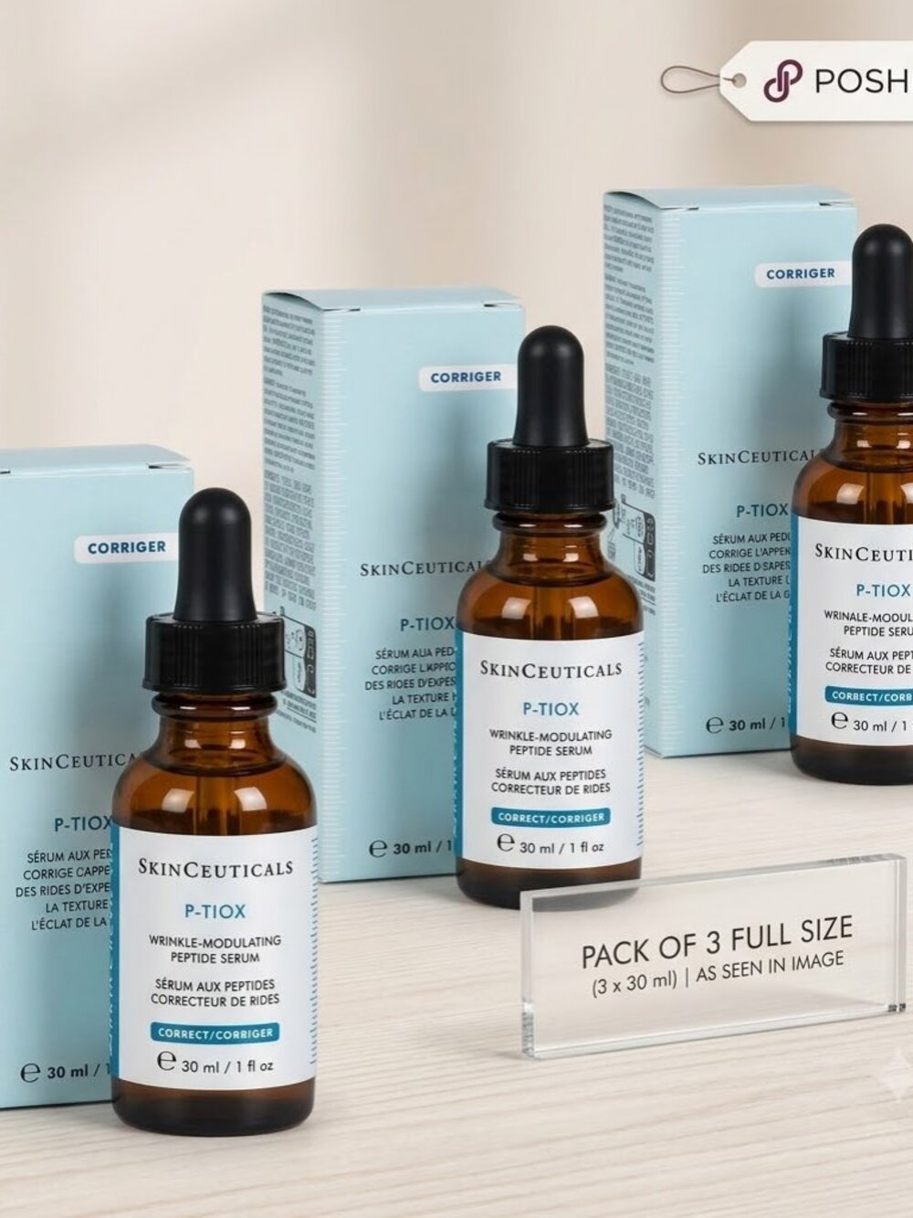 SkinCeuticals P-TIOX Wrinkle-Modulating Peptide Serum 1.0 oz / 30ml – Pack of 3